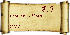 Baszler Ténia névjegykártya